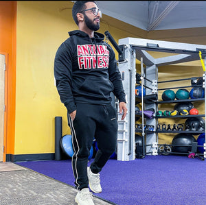 Performance Fitted Thick “Logo Scripted” Hoodie - Dusk Black